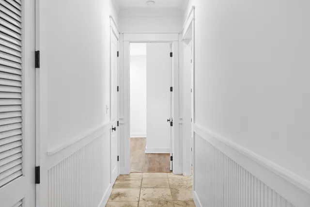 a spacious bathroom with a shower
