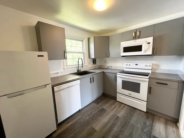 a kitchen with a sink a stove and refrigerator