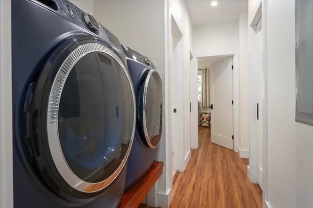 a view of a patio with a backyard table and chairs
