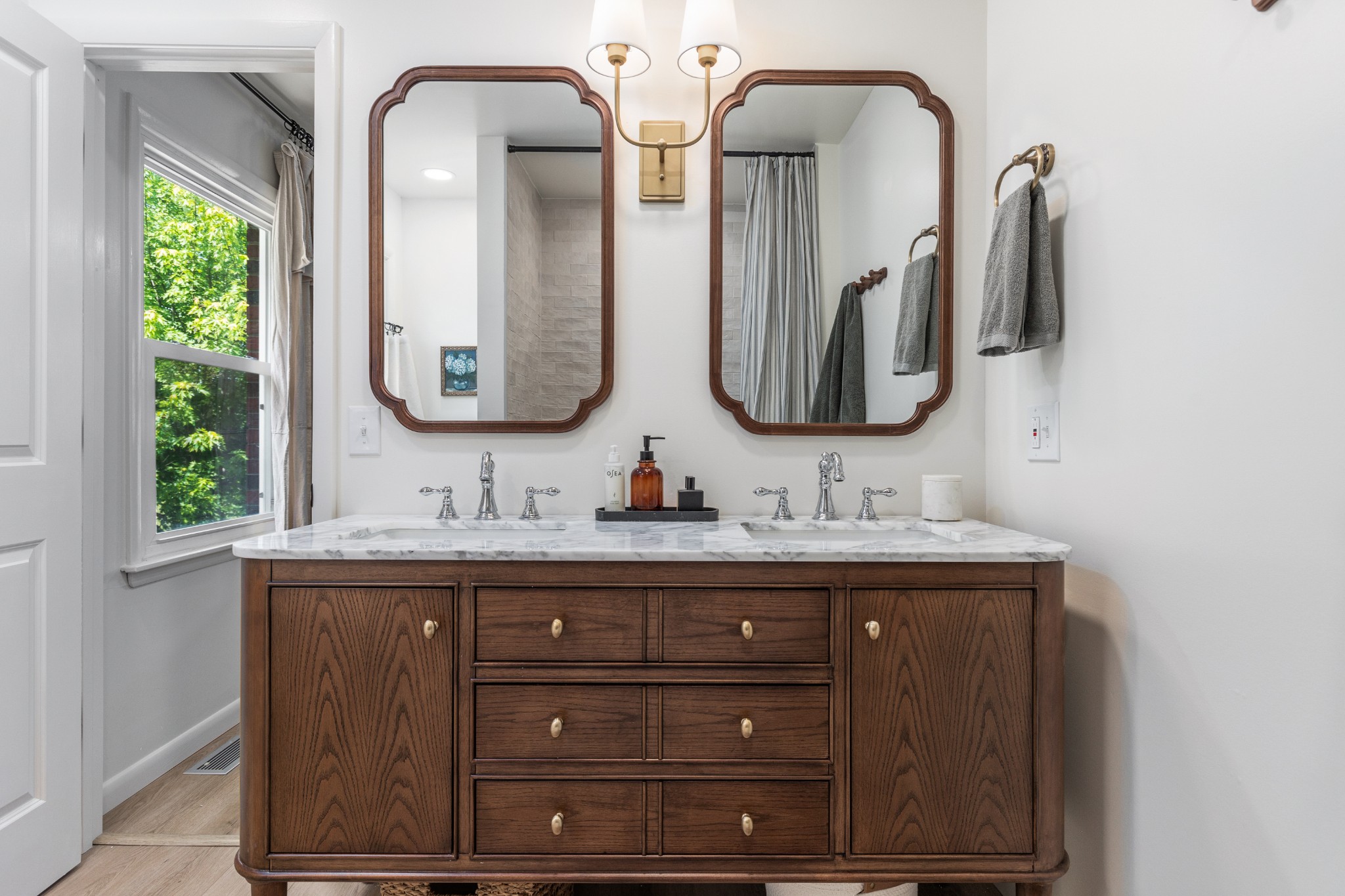 817 Fredricksburg Road Mount Juliet, TN 37122 - Photo 35 of 56 a bathroom with a granite countertop double vanity sink and mirror