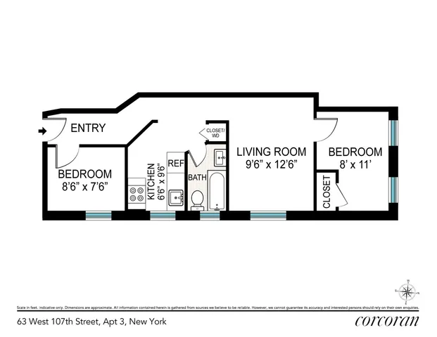 $610,000 | 63 West 107th Street, Unit 3 | Upper West Side