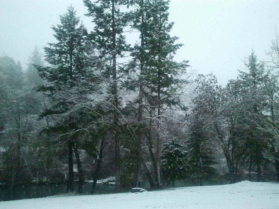 9494 Upper Applegate Road Jacksonville, OR 97530 - Photo 10 of 11 back yard with snow and river