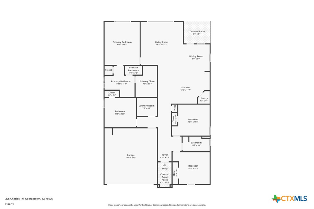 205 Charles Trail Georgetown, TX 78626 - Photo 38 of 38 a picture of a floor plan