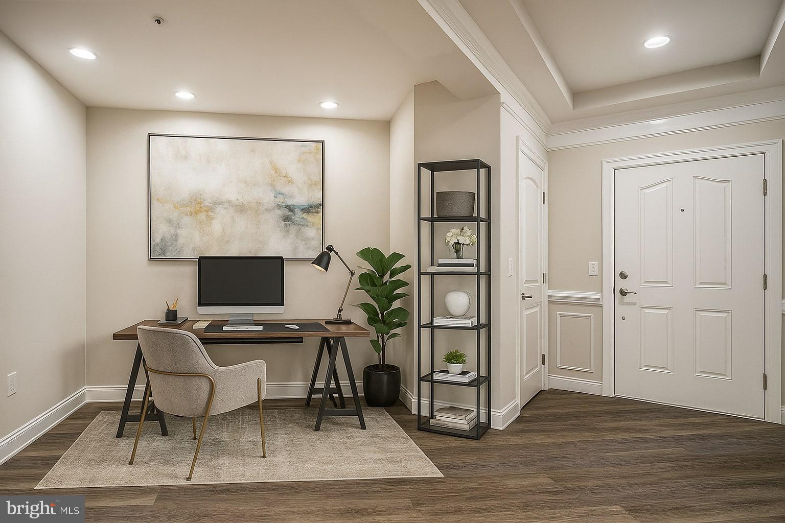 1781 Chain Bridge Road, Unit 307 McLean, VA 22102 - Photo 6 of 18 a workspace with furniture and a potted plant