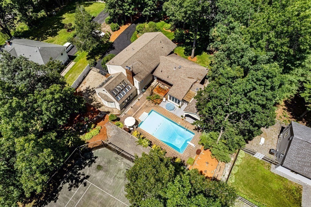 27 Rutgers Road Andover, MA 01810 - Photo 40 of 42 an aerial view of a house with outdoor space and a lake view