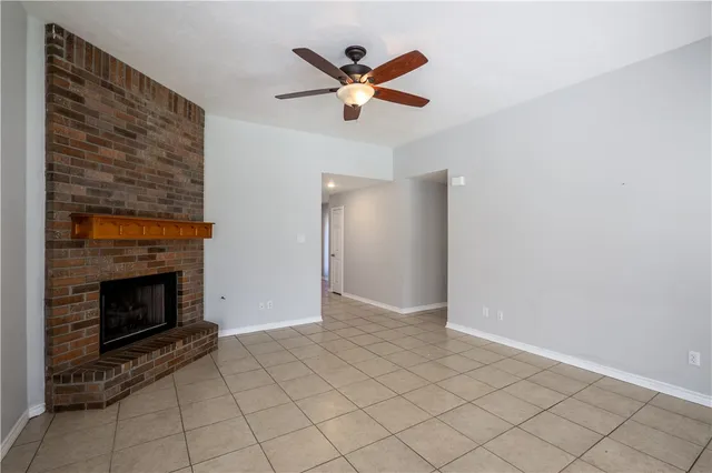 a room with fireplace