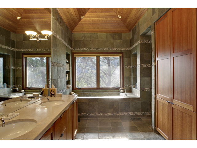140 Farm Road Woodside, CA 94062 - Photo 11 of 16 a bathroom with a sink and a mirror