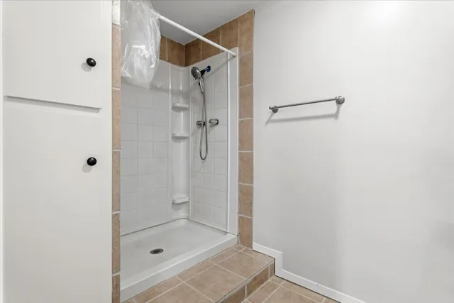 a bathroom with a shower