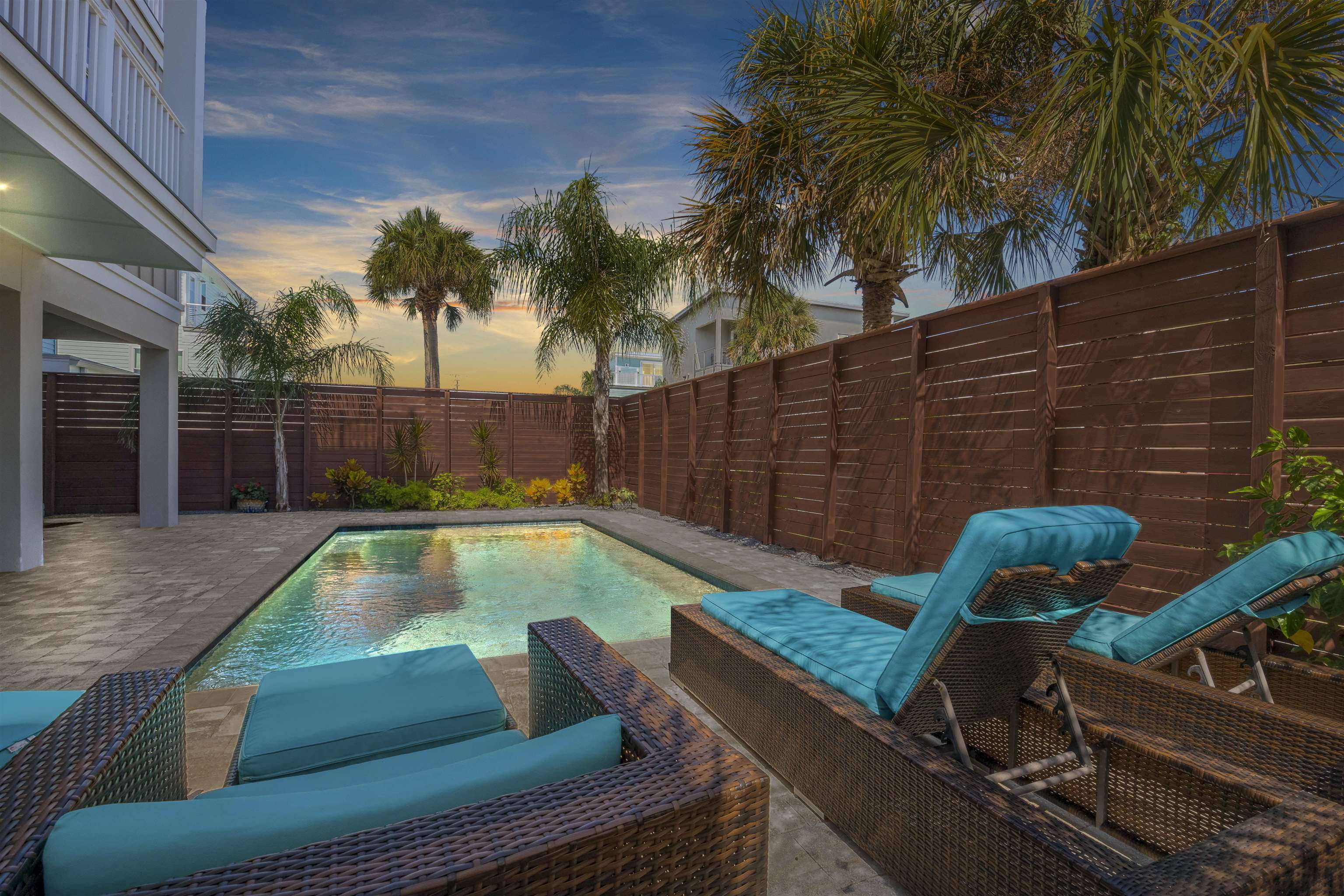 10 5th Street St. Augustine Beach, FL 32080 - Photo 12 of 49 a view of a backyard with swimming pool