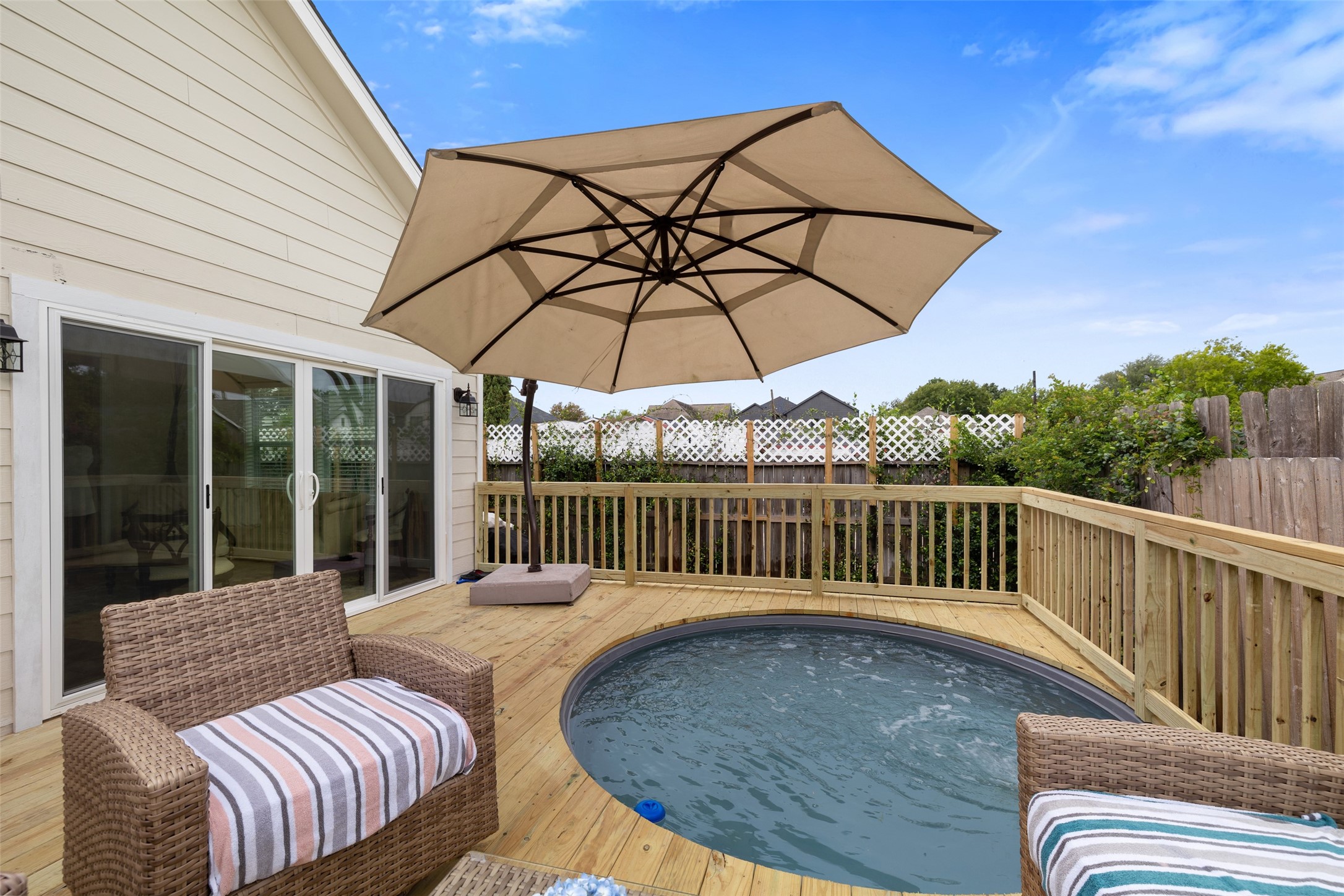 608 Jewett Street Houston, TX 77009 - Photo 22 of 23 a view of a wooden deck with furniture