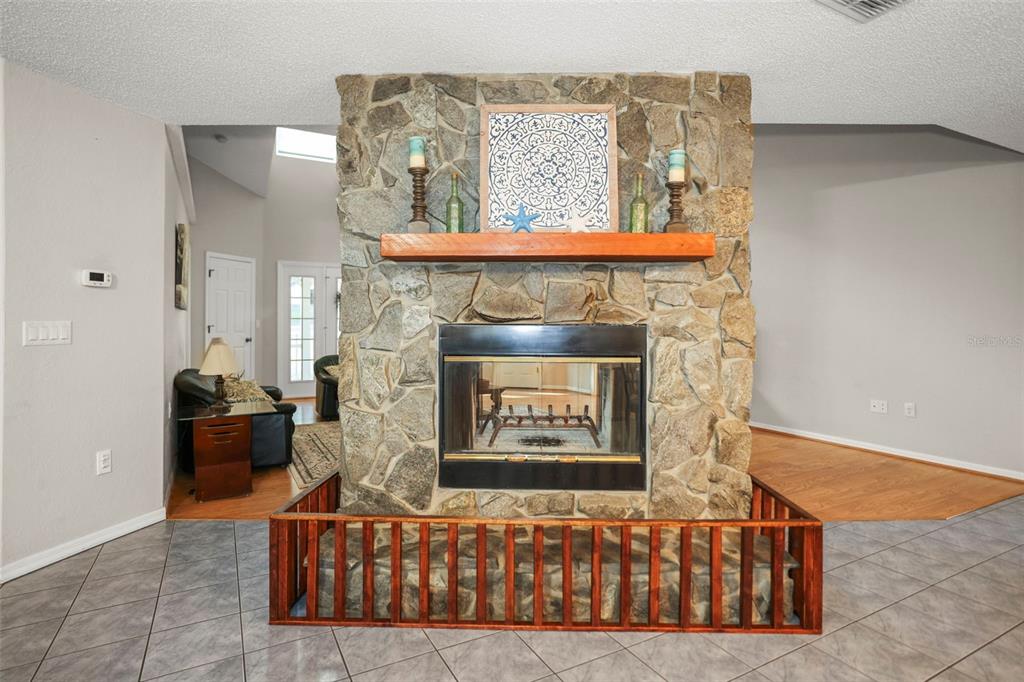 8412 Christopher Lane Weeki Wachee, FL 34613 - Photo 38 of 39 a living room with furniture and a fireplace