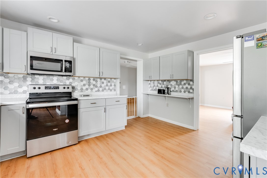 1474 Welsh Tract Road Charlotte Court House, VA 23923 - Photo 10 of 48 Modern kitchen with light wood-finish flooring, li