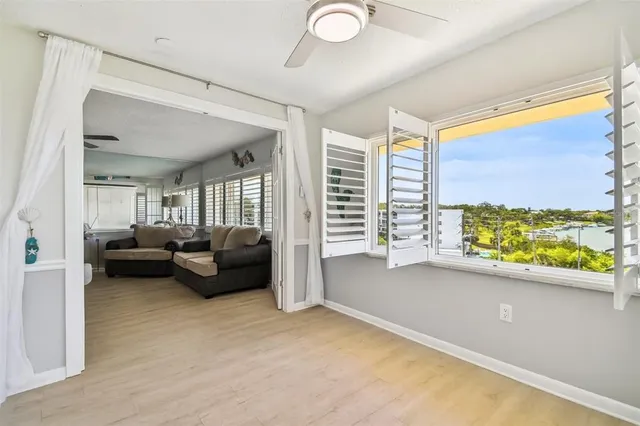 a view of a city from a balcony