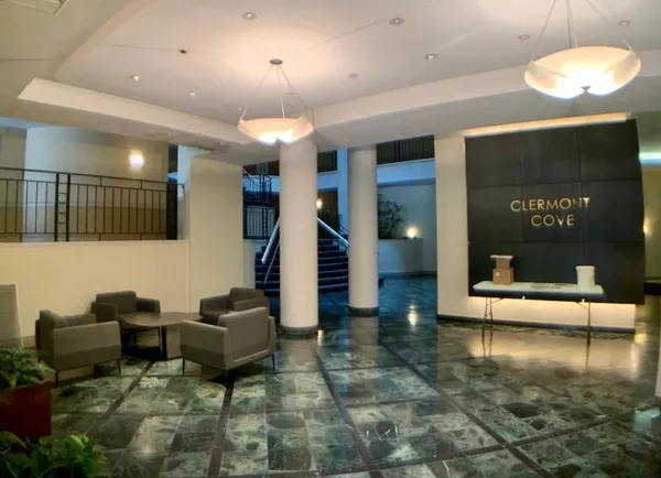 a living room with furniture