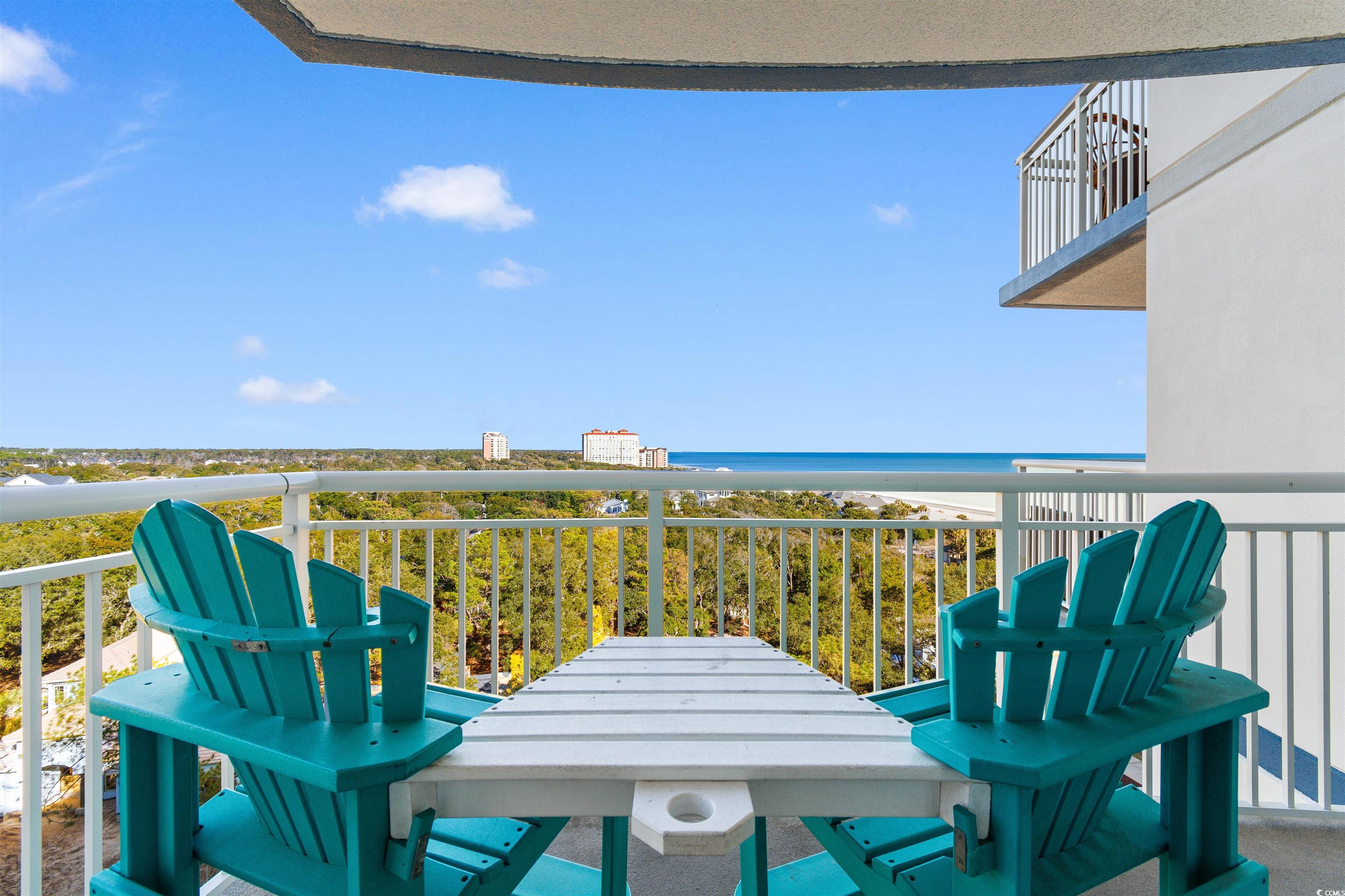 215 77th Avenue North, Unit 603 Myrtle Beach, SC 29572 - Photo 36 of 37 Balcony featuring view of water and beach