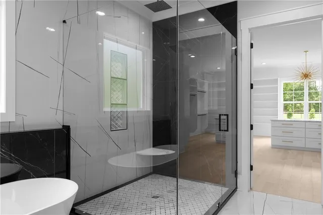 a view of a kitchen with appliances and cabinets