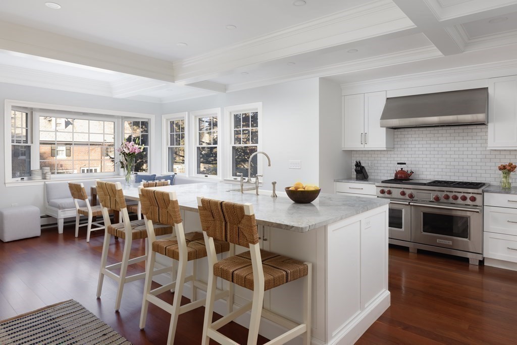 96 Crafts Road Brookline, MA 02467 - Photo 12 of 30 a very nice looking kitchen with lots of appliances a sink and cabinets