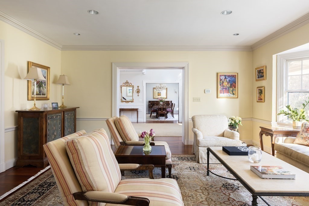 96 Crafts Road Brookline, MA 02467 - Photo 9 of 30 a living room with furniture and a wooden floor