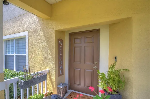 a front view of a house with an outdoor space