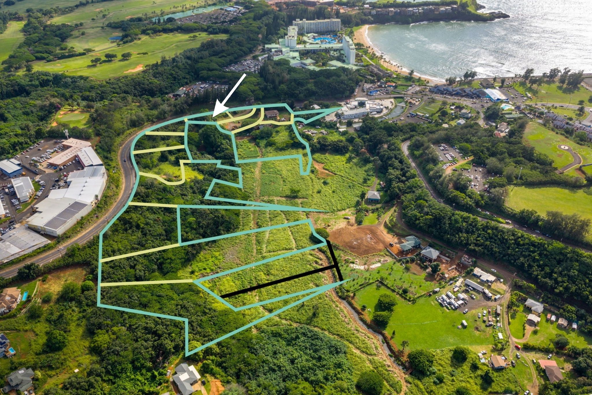 an aerial view of a tennis ground