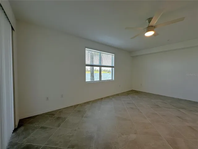 an empty room with windows