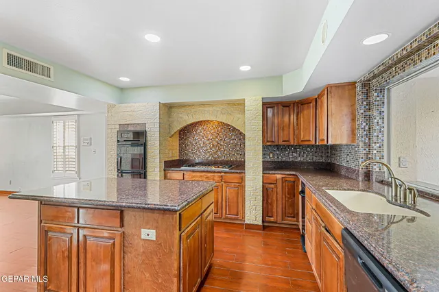 a view of an entryway with a chandelier