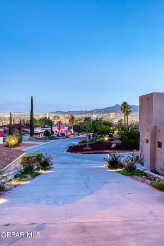 a view of a city from a balcony
