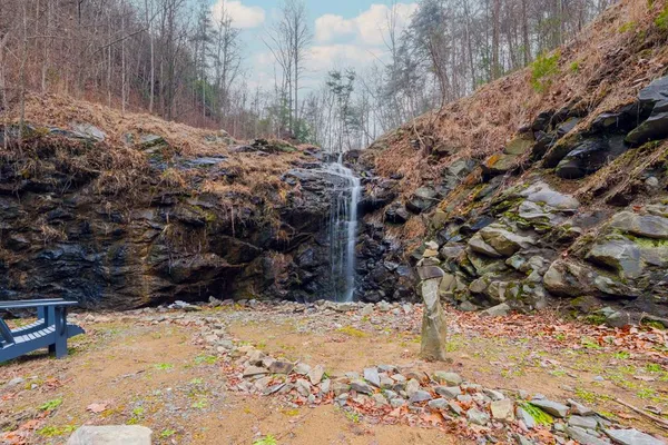 a view of a yard covered in snow
