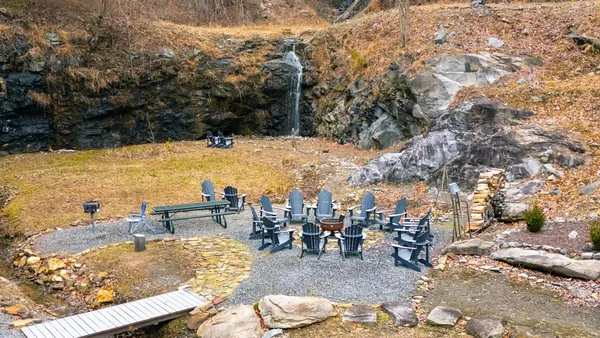 a view of a outdoor space with seating area