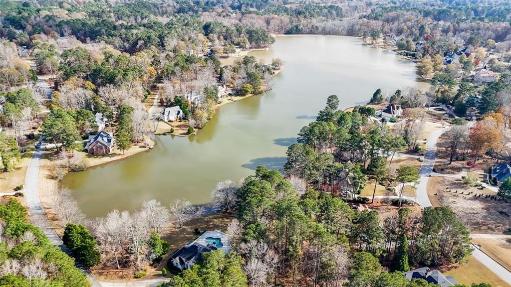 295 Springwater Chase Newnan, GA 30265 - Photo 64 of 68 an aerial view of water body with boats and trees all around