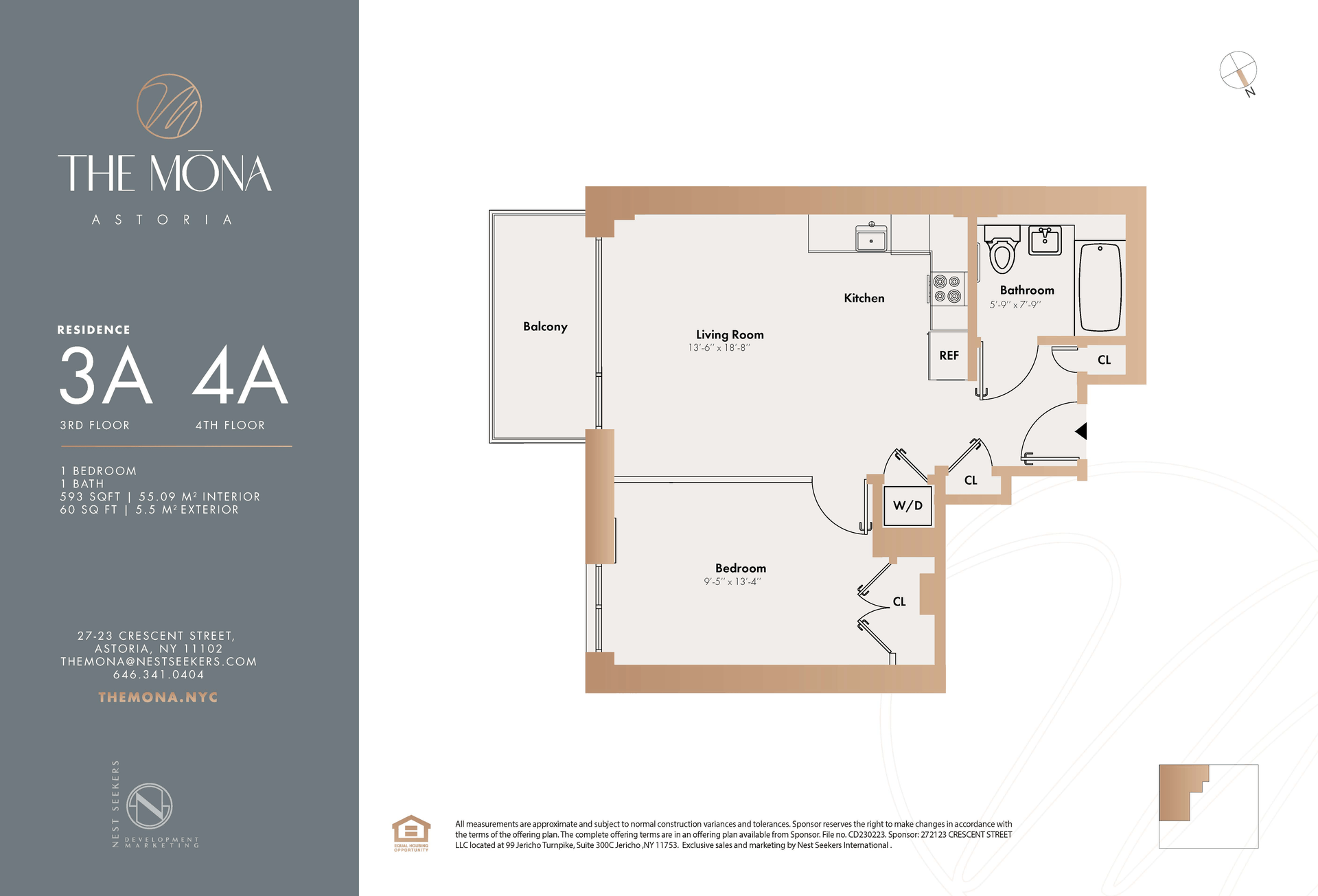 27-23 Crescent Street, Unit 4A Queens, NY 11102 - Photo 7 of 7 a picture of a floor plan