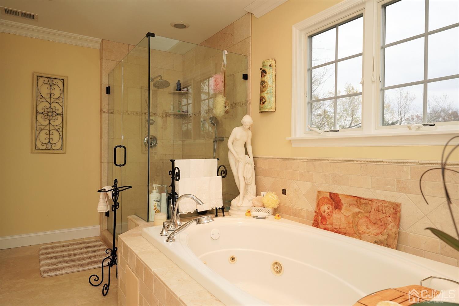 56 Kingsley Road Kendall Park, NJ 08824 - Photo 47 of 62 a bathroom with a tub sink and a window