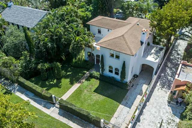 an aerial view of a house