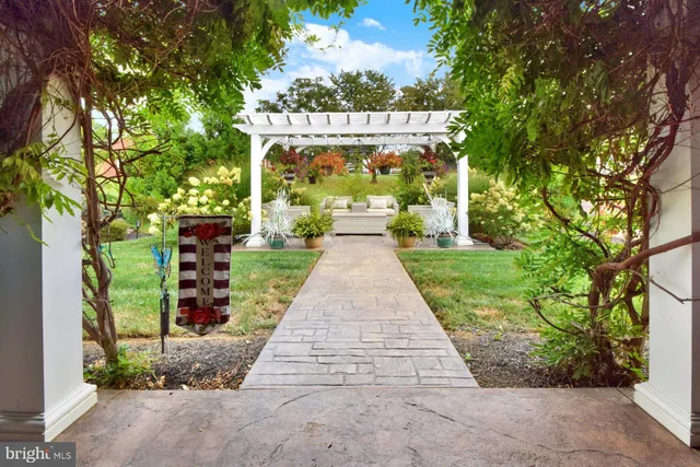 a view of a park with trees