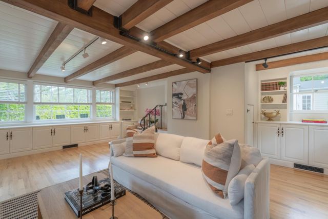 a house view with a garden space