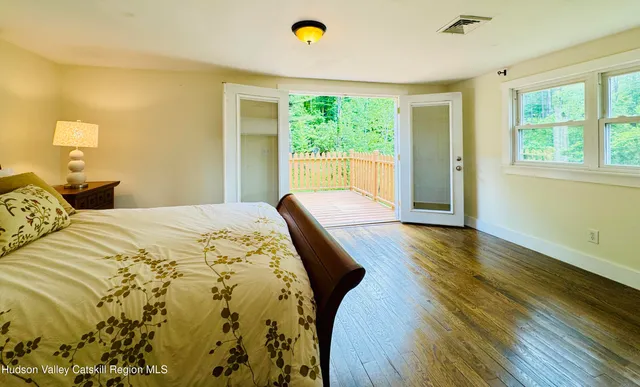 a view of a wooden deck