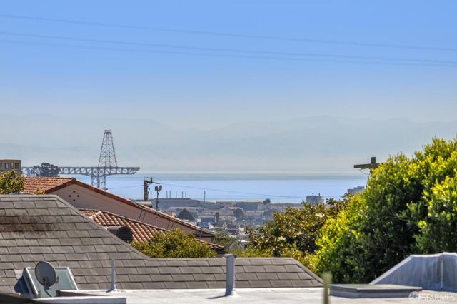 a view of a terrace with a bench