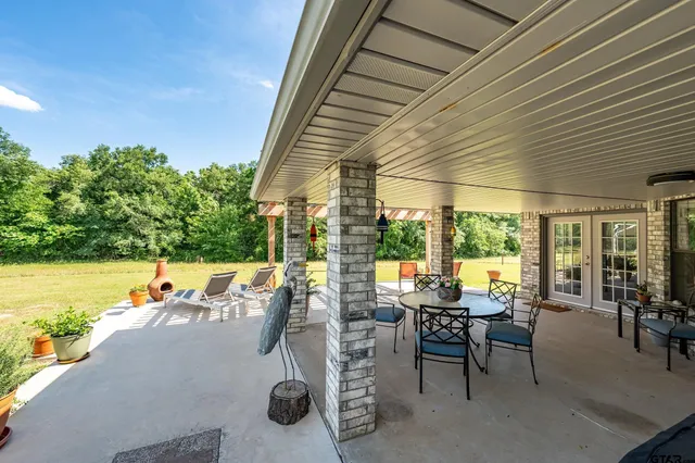 a outdoor space with furniture