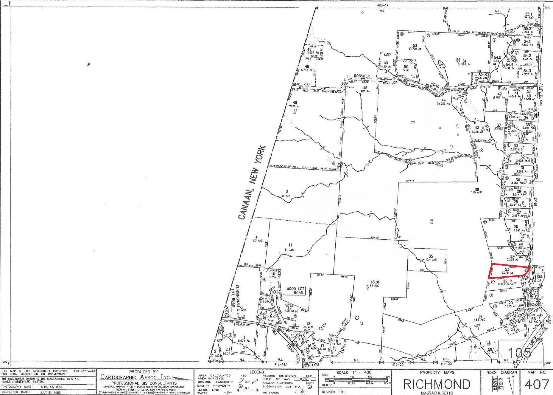 950 W Road Richmond, MA 01254 - Photo 2 of 3 Richmond Town Map