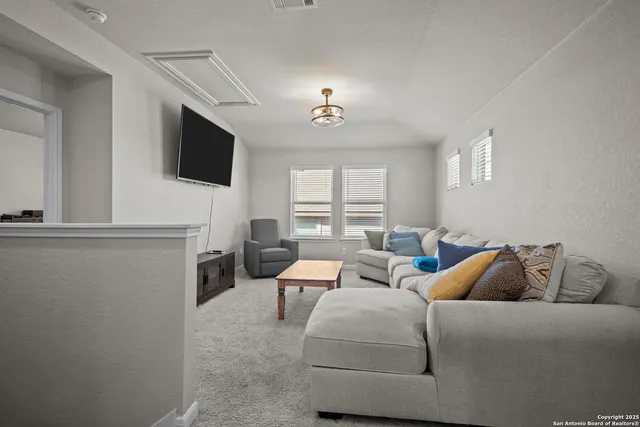 a living room with furniture