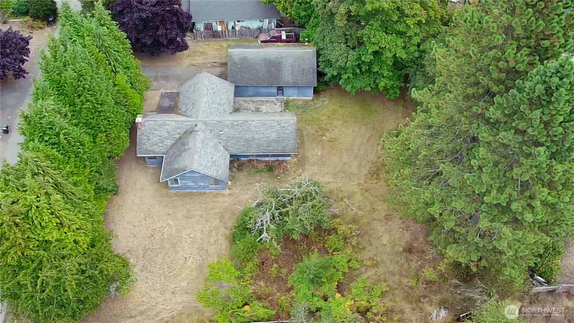 1122 West Spruce Street Port Angeles, WA 98363 - Photo 30 of 30 an aerial view of a house with a yard basket ball court and outdoor seating