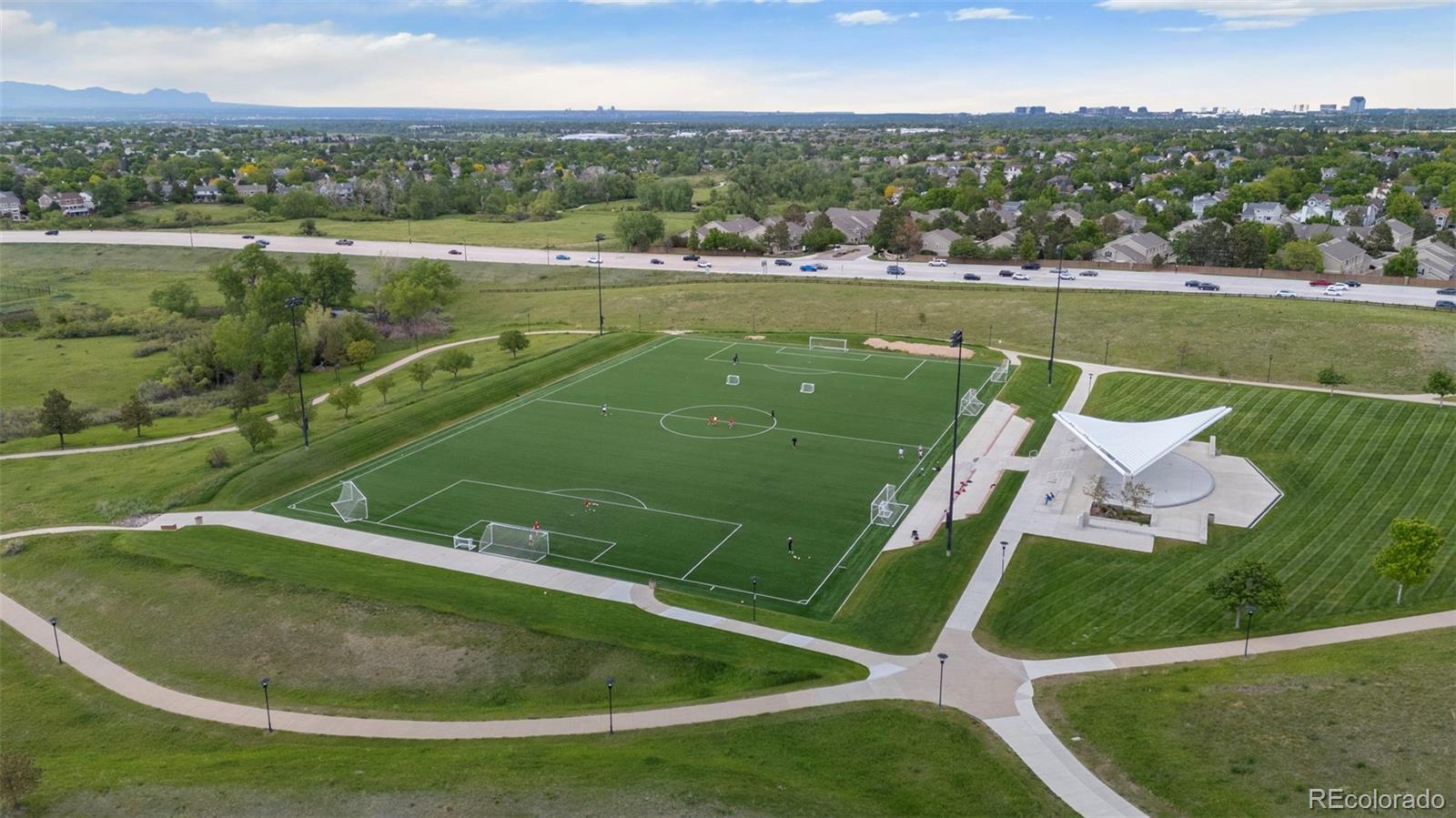 9664 Whitecliff Place Highlands Ranch, CO 80129 - Photo 26 of 38 an aerial view of a house
