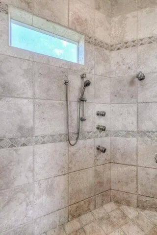 a bathroom with a shower