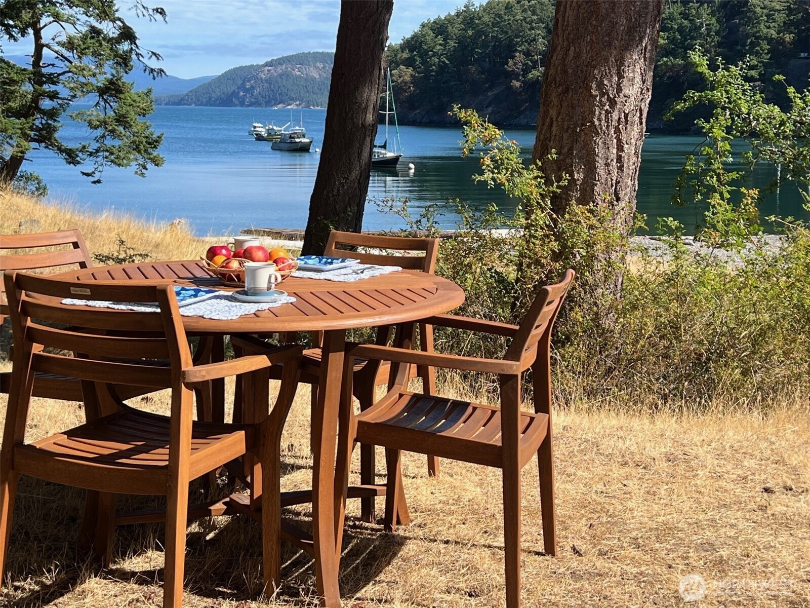 68 Sylvan Cove W Road Decatur Island, WA 98221 - Photo 26 of 35 a view of a chairs and table in the patio