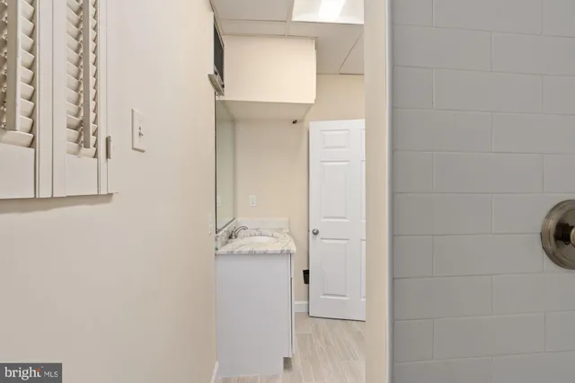 a bathroom with a shower