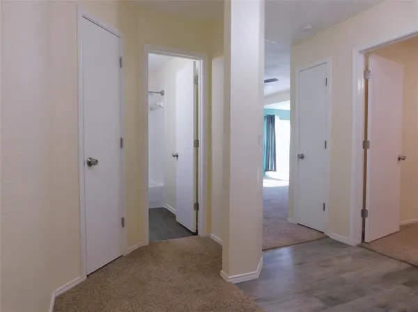 an empty room with windows