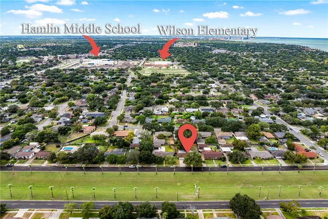 a view of a book with a area