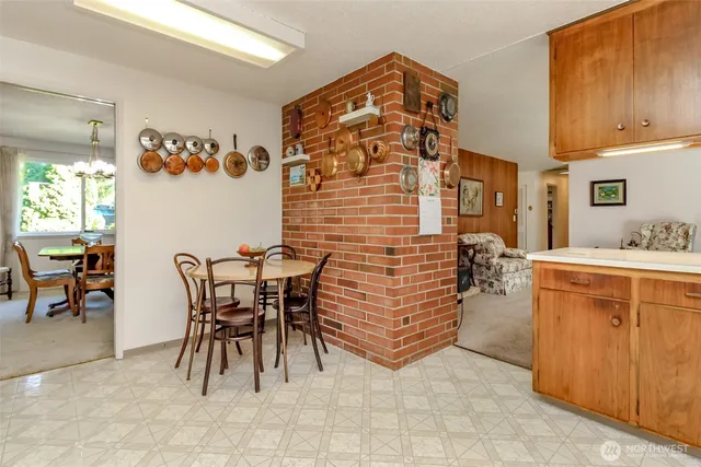 a view of dining room and furniture