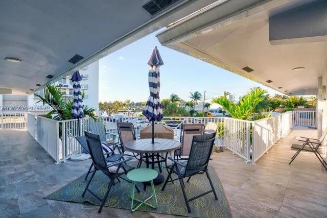 a view of an outdoor seating area