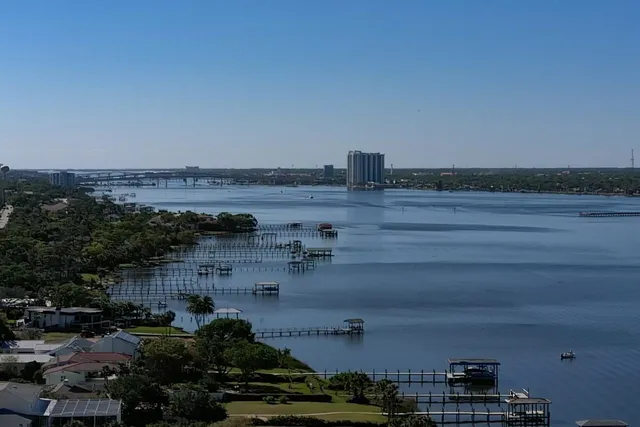 a view of river and city